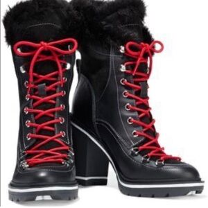 Sigerson Morrison Odelia Faux Fur Boots Black Sz 8